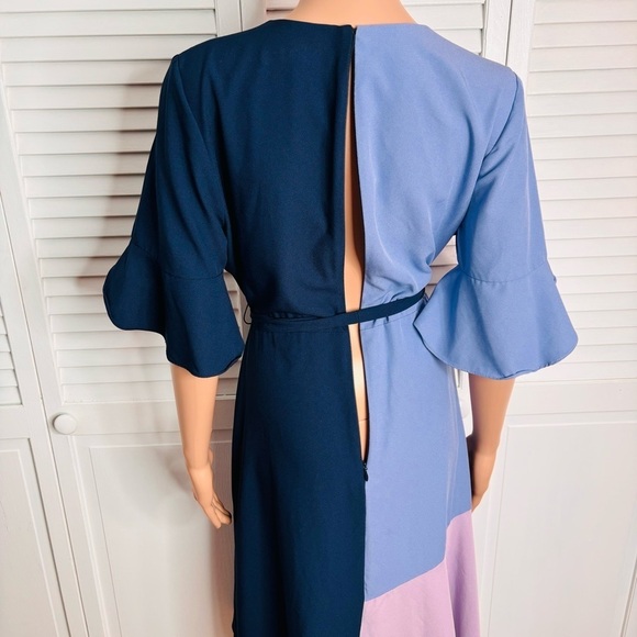 HUTCH Colorblock Wrap Dress Size Medium - Picture 7 of 11